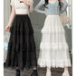High-Low Gothic Lace Ruffle Skirt High Low Ruched Ruffle Pleated Skirts rok