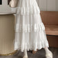 High-Low Gothic Lace Ruffle Skirt High Low Ruched Ruffle Pleated Skirts rok