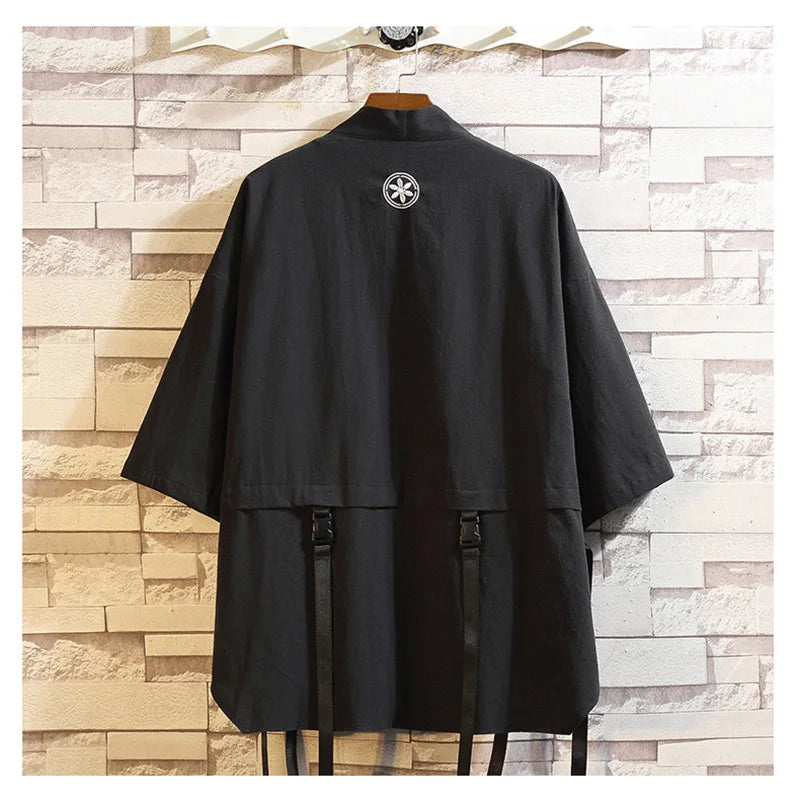 Japanese Harajuku Techwear Short-Sleeved Taoist Robes for Men