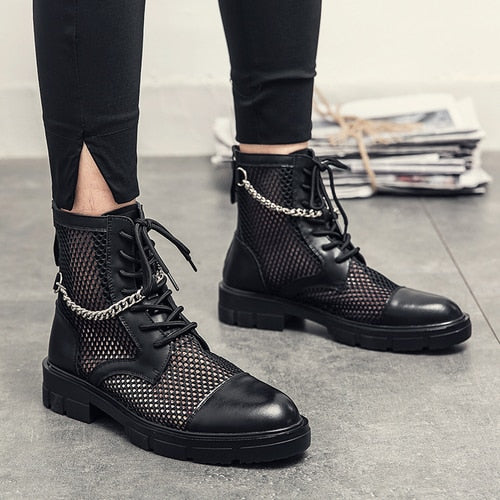 Punk Chain Gothic Ankle Boots