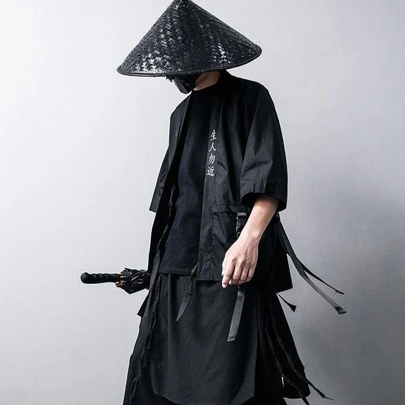 Japanese Harajuku Techwear Short-Sleeved Taoist Robes for Men