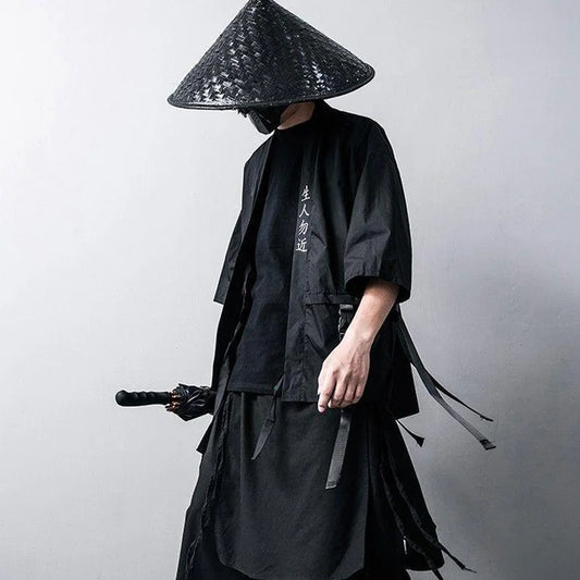 Japanese Harajuku Techwear Short-Sleeved Taoist Robes for Men