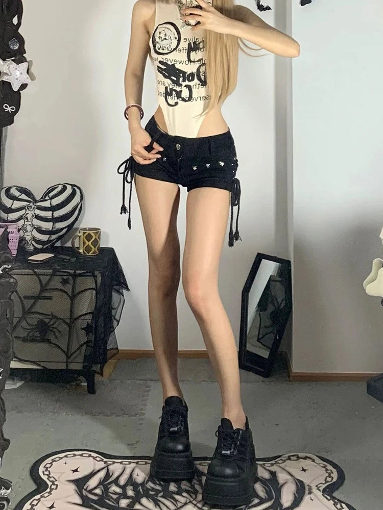 Sexy Bandage Denim Shorts Women