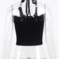 Y2K Gothic Black Halter Camis