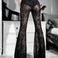 Gothic Black Flare Pants