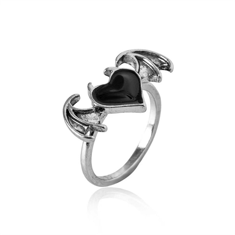 Finger Rings for Couples-Romantic Angel and Demon Wings