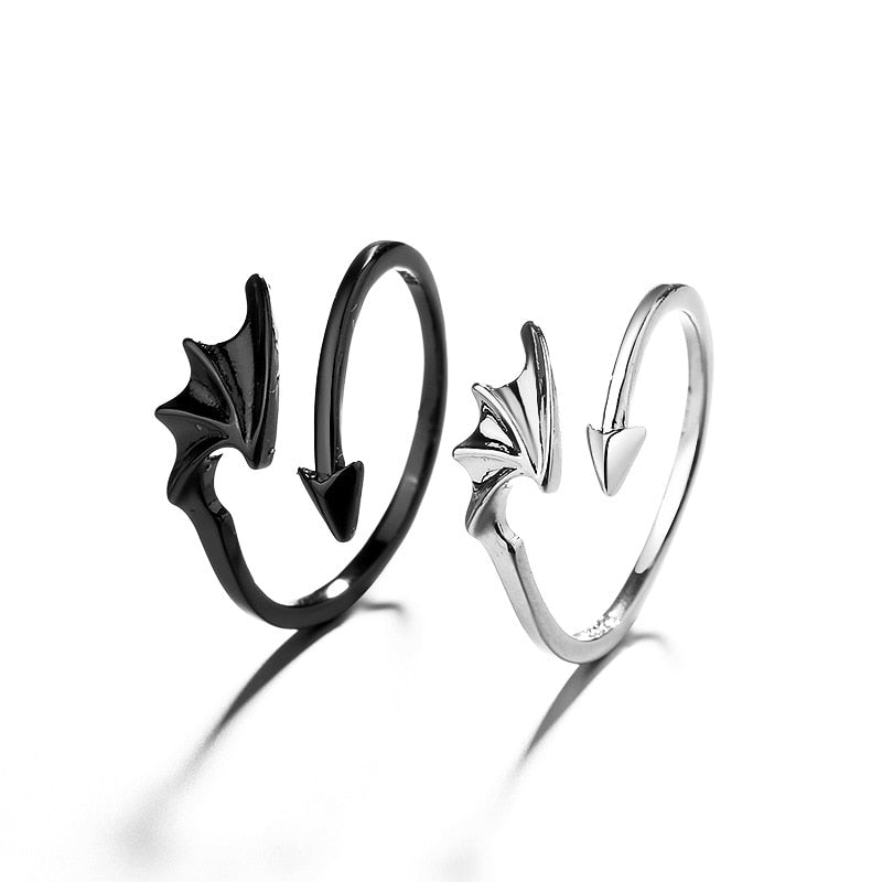 Finger Rings for Couples-Romantic Angel and Demon Wings