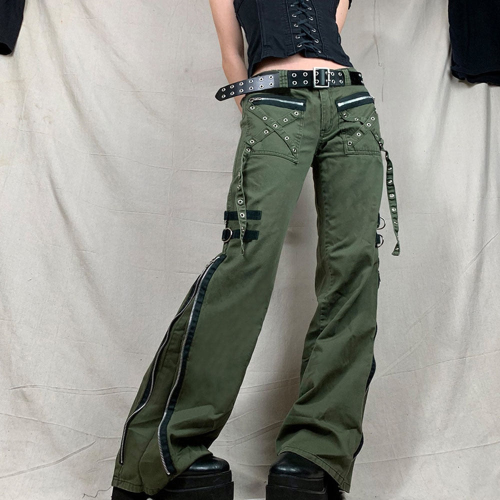 Gothic Emo Alt Cargo Pants Techwear