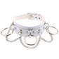 Gothic White Leather Choker Necklace with Multiple Spikes and Pendant Designs