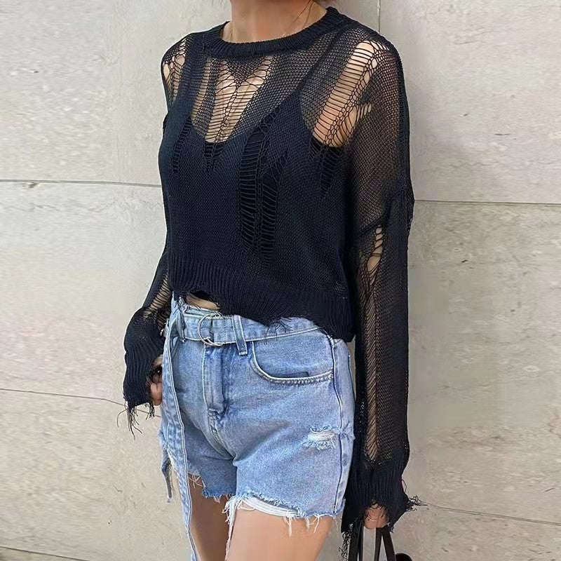 "Make a Statement with this Gothic Thin Women's Pullover Sweater"