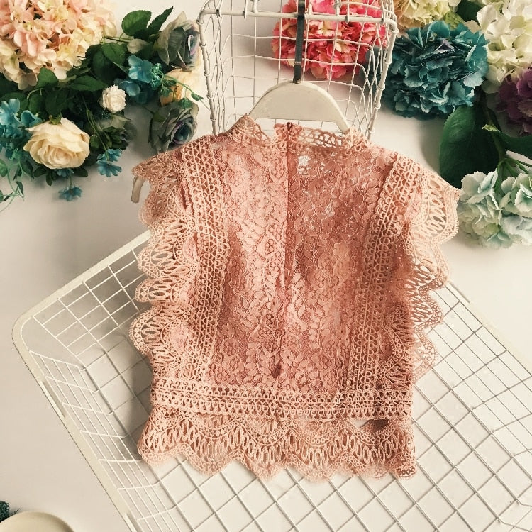 Gothic Short Sleeve Lacework Pullover Tank Vest