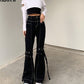Gothic Grunge Black Jeans for Women