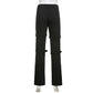 Gothic E-girl Black Cargo Capri Pants