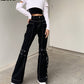 Gothic Grunge Black Jeans for Women