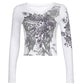 Gothic Printed Crop Top T-Shirts