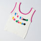 Gothic Tank Top with Embroidered Letters