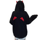 Gothic Hoodie with Little Devil Horns