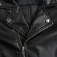 Gothic Faux Leather Cropped Jacket with Chains