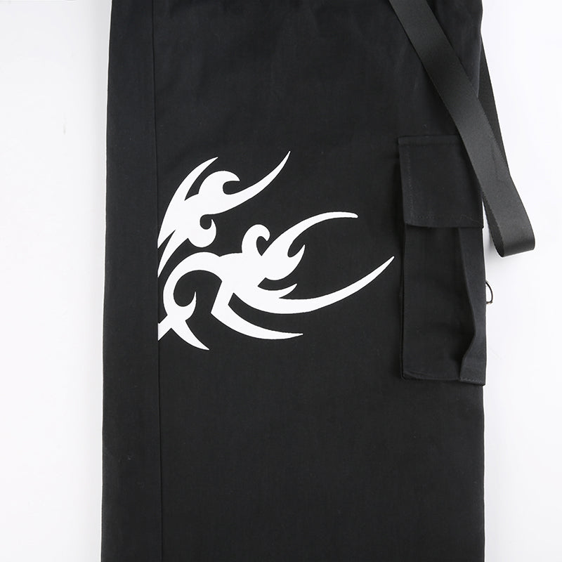 Gothic Bandage Wide Leg Pants