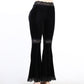 Gothic Velvet Lace Patchwork Flare Pants