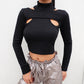 Gothic Korean Style Buckle Women Turtleneck Sleeve T Shirt - Unleash Your Inner Fashionista