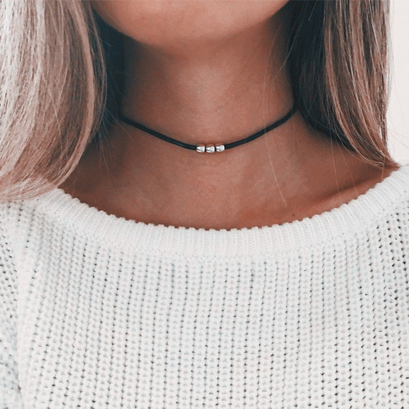Gothic Style Black Rope Chain Choker