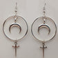 Gothic OCCULT MOON & DAGGER EARRINGS