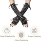 Punk Elbow-Arm Warmer Gloves with Fishnet Mesh and Laces