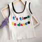 Gothic Tank Top with Embroidered Letters