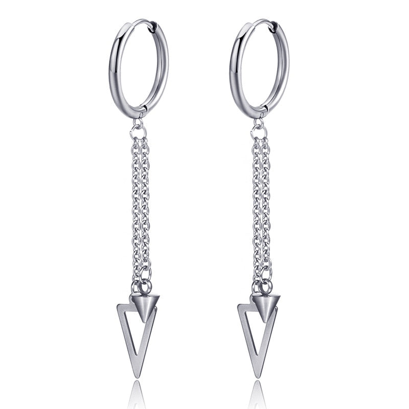 Gothic Chain Hoop Earrings with Multiple Pendant Designs