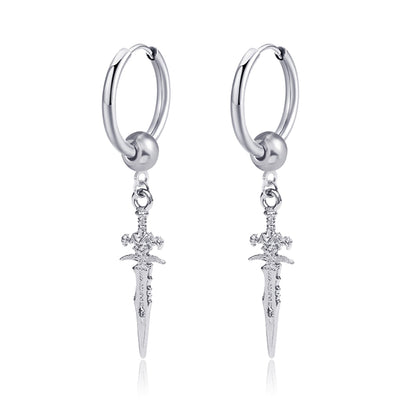 Gothic Chain Hoop Earrings with Multiple Pendant Designs