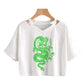 Gothic Streetwear Crop Top With Dragon