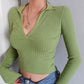 Gothic Knit Deep V-neck Crop Top with edgy and stylish design"