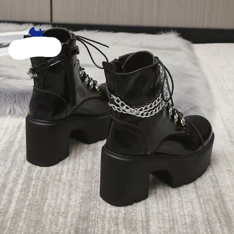 Gothic Mid Calf Military Combat Boots