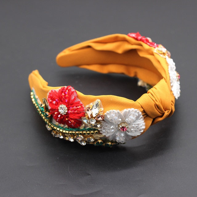 Rhinestone Sunflower Headband