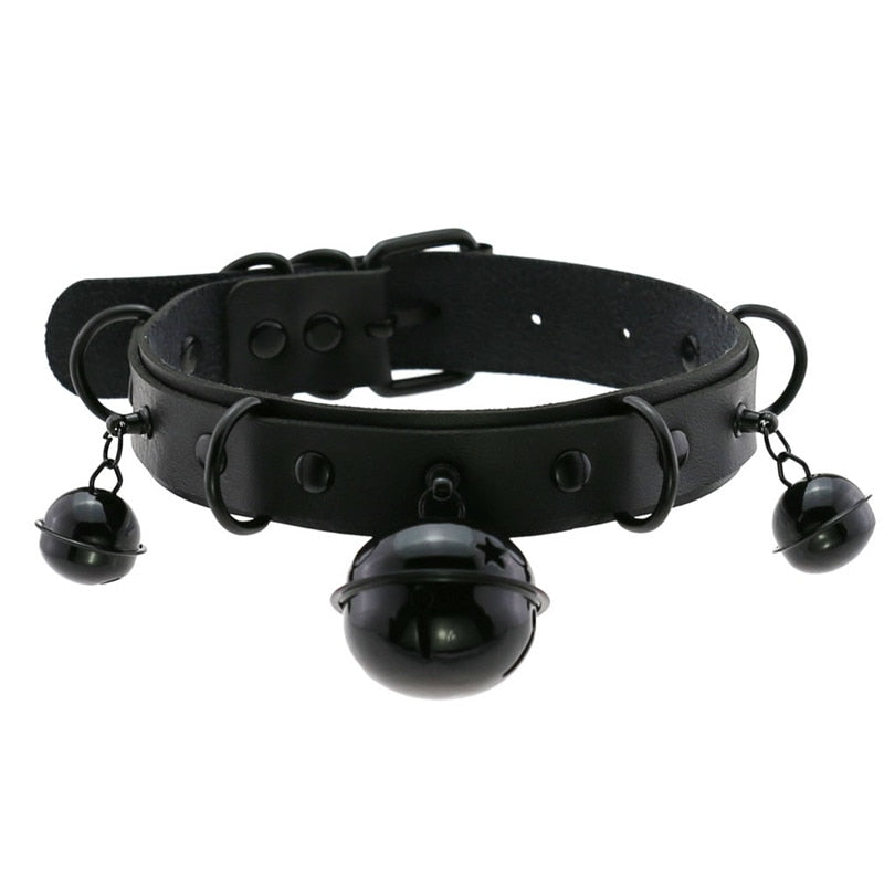 Gothic Choker Necklace with Spikes, Chains and Pendants