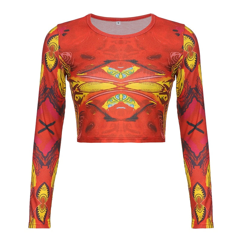 Grunge Printed Crop Top