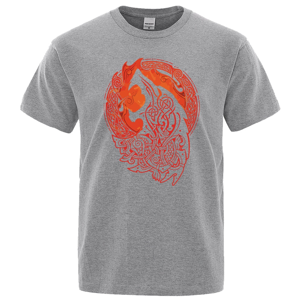 Gothic Norse Mythology Vikings Fenrir Wolf T Shirt