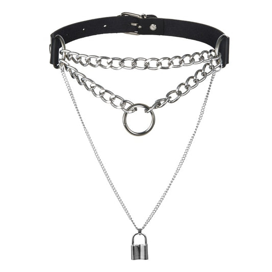 E-girl Choker Collar Lock necklace