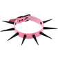 Pink Sexy Punk Black Rivets Choker Collar Leather Necklaces Bondage