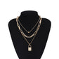 Hip Hop Multi Layers chain necklace with heart lock
