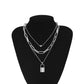 Hip Hop Multi Layers chain necklace with heart lock