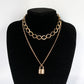 Punk Stainless Steel Padlock Necklaces