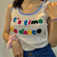 Gothic Tank Top with Embroidered Letters