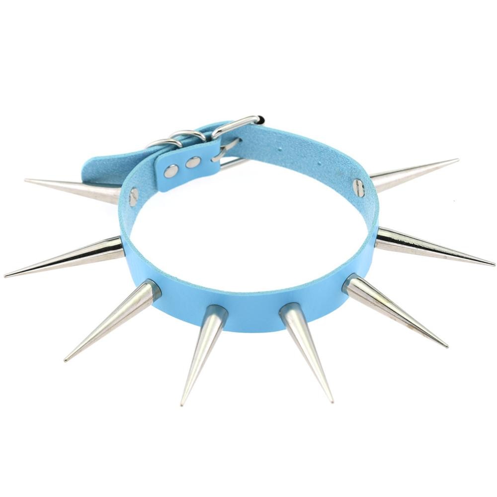 Gothic Choker Necklace - Big Long Spikes with Rivets