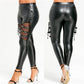 Gothic Punk PU Leather Slim Trousers