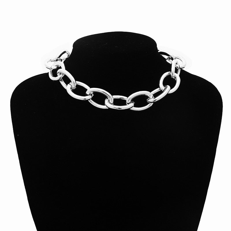 Gothic Choker Necklace - Chunky Chain with Multiple Pendant Options