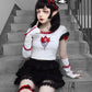 Gothic Japanese Design Embroidered Crop Top