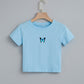 Crop Top featuring Blue Butterfly Print and Gothic Harajuku Style