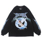 Gothic Cotton Long Sleeve Hoodie with edgy and dark aesthetic"